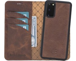 Bouletta geschikt voor Samsung S20 Uitneembare BookCase hoesje - Antic Coffee
