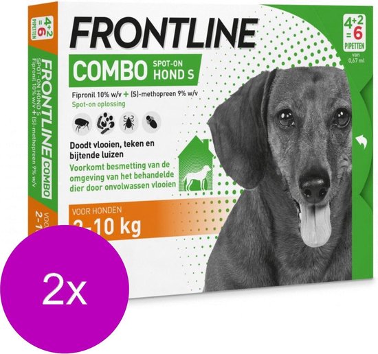 Frontline Combo On 1 Small Hond Small - Anti vlooien en tekenmiddel - 2 x 4+2 pip | bol.com