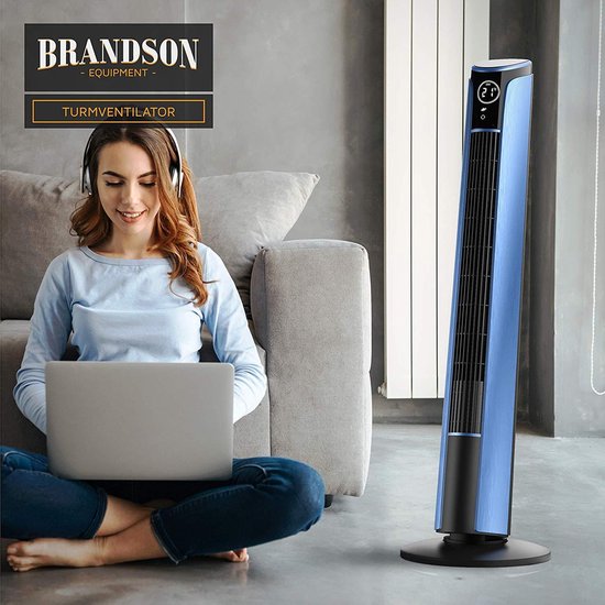 Brandson - Ventilateur tour avec télécommande 108cm, ventilateur colonne  mobile, ventilateur inclinable à 10 degrés, ventilateur sur pied avec