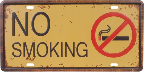 Amerikaans nummerbord - no smoking