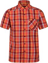 Regatta - Men's Kalambo V Short Sleeved Checked Shirt - Outdoorshirt - Mannen - Maat XL - Rood