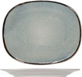 Fez  Blauw Ovale Dessertborden - Aardewerk - 19.5x23.5cm (Set van 6) En Yourkitchen E-kookboek - Heerlijke Smulrecepten