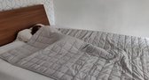 SleepHappy Verzwaringsdeken 7 kg | Lichtgrijze zachte fleece | 152x203 cm | Weighted blanket geschikt voor mensen met ADHD van 60-100 kg