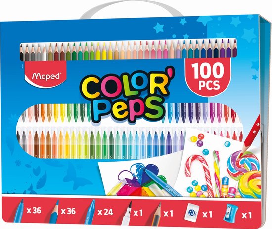 Set de dessins COLOR'PEPS en étui - 100 pièces