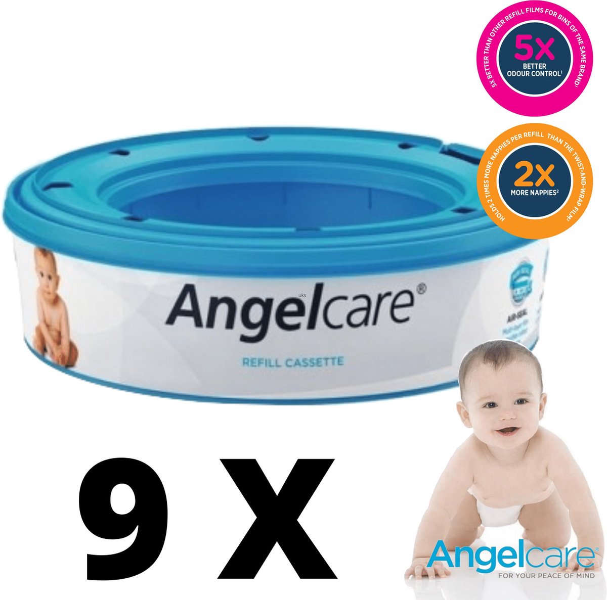 Angelcare Lot de 6 Recharges Classic - Couche Angelcare sur L