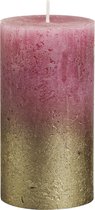 2 stuks Rustieke stompkaars Fading metallic goud Oud roze 130/68