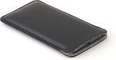 JACCET leren Huawei P40 Pro Plus hoesje - Zwart volnerf leer met grijs wolvilt - Handmade in Nederland