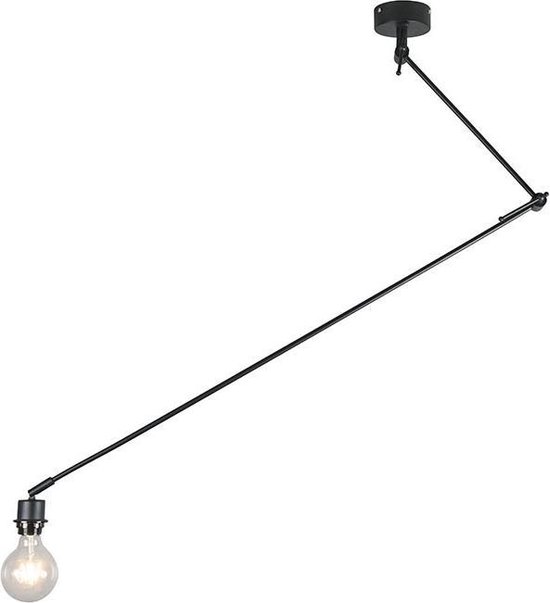 QAZQA blitz - Verstelbare hanglamp 1 lichts - L mm Zwart - Woonkamer | bol.com