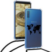 Telefoonhoesje met  koord voor Samsung Galaxy A7 2018 Backcover telefoontasje crossbody