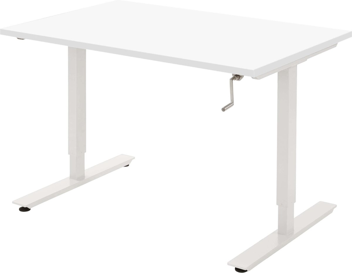 Zit-sta bureau |Slinger| Wit| 160 x 80 CM| | bol.com