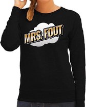 Mrs. Fout fun tekst sweater voor dames zwart in 3D effect 2XL