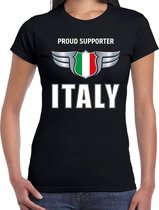 Proud supporter Italy / Italie t-shirt zwart voor dames XS