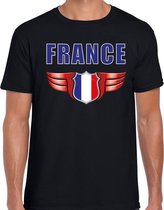 France landen t-shirt Frankrijk zwart voor heren S