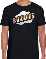 Fabulous fun tekst t-shirt voor heren zwart in 3D effect L