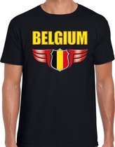 Belgium landen t-shirt Belgie zwart voor heren - Belgie supporter shirt / kleding - EK / WK voetbal L
