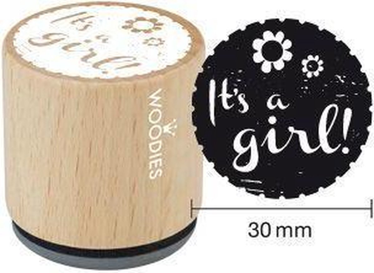 Houten Handstempel Woodies | It's A Girl - Stempels - Stempels volwassenen - Snelle Levering