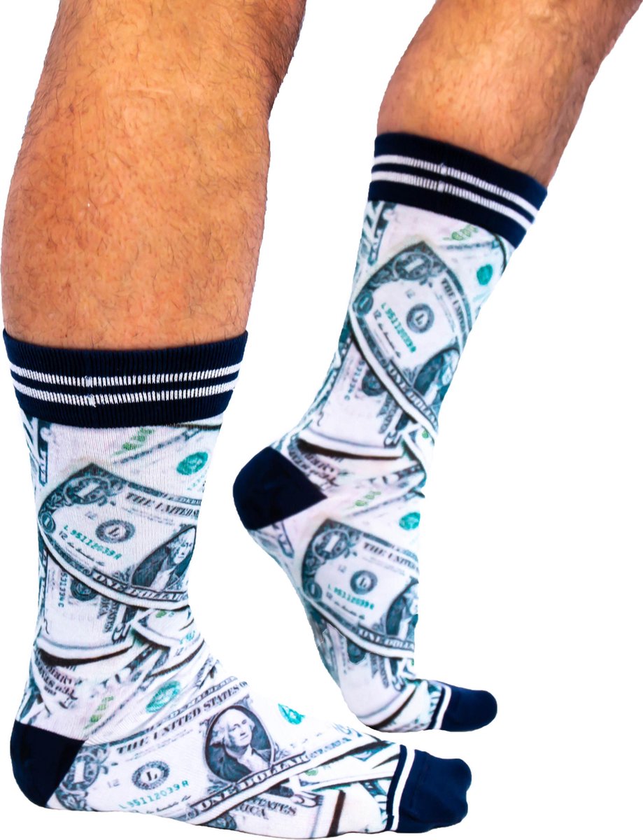 Sock My Feet - Grappige sokken heren - Maat 43-46 - Sock My Dollar - Dollar sokken