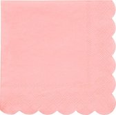 Wegwerp servetten - Neon Koraal - Meri Meri - 20 stuks - 12 cm gevouwen