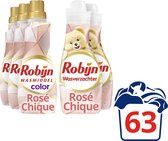 Détergent et assouplissant de tissu Robijn Rose Chique - 63 lavages - Paquet économique