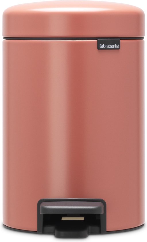 Brabantia NewIcon poubelle à pédale 3 litres avec seau intérieur synthétique - Terracotta Pink