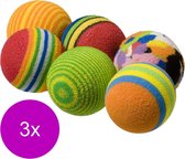 Adori Speeltje Bal Regenboog - Kattenspeelgoed - 3 x Multi-Color 6 stuks