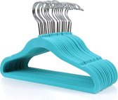 MIRA Home Kledinghangers - Set van 20 - Baby - Ruimtebesparend - Plastic/Metaal - Blauw - 30x0.6x20.5