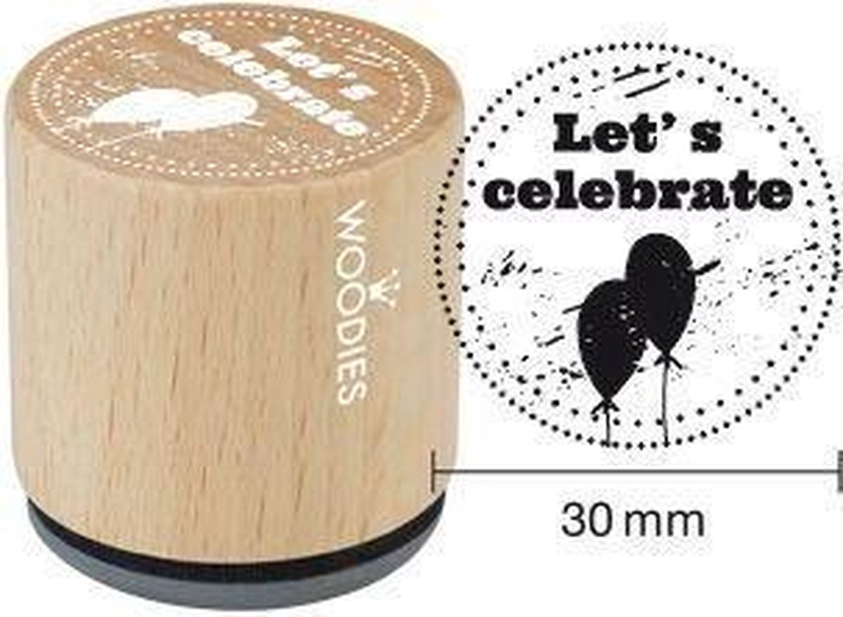 Houten Handstempel Woodies | Let's Celebrate - Stempels - Stempels volwassenen - Snelle Levering