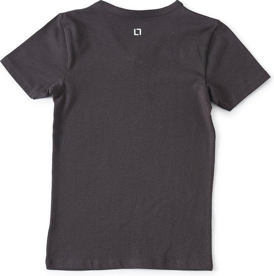 Little Label - garçon - T-shirt - gris foncé - taille 98/104 - coton bio