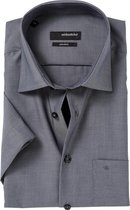 Seidensticker regular fit overhemd - korte mouw - antraciet fil à fil - Strijkvrij - Boordmaat: 38