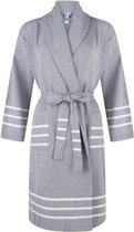 ZusenZomer Hamam Coton Peignoir Sauna - Unisexe - Badjas Hammam Peignoir Homme et Femme - Bleu Foncé - S/ M