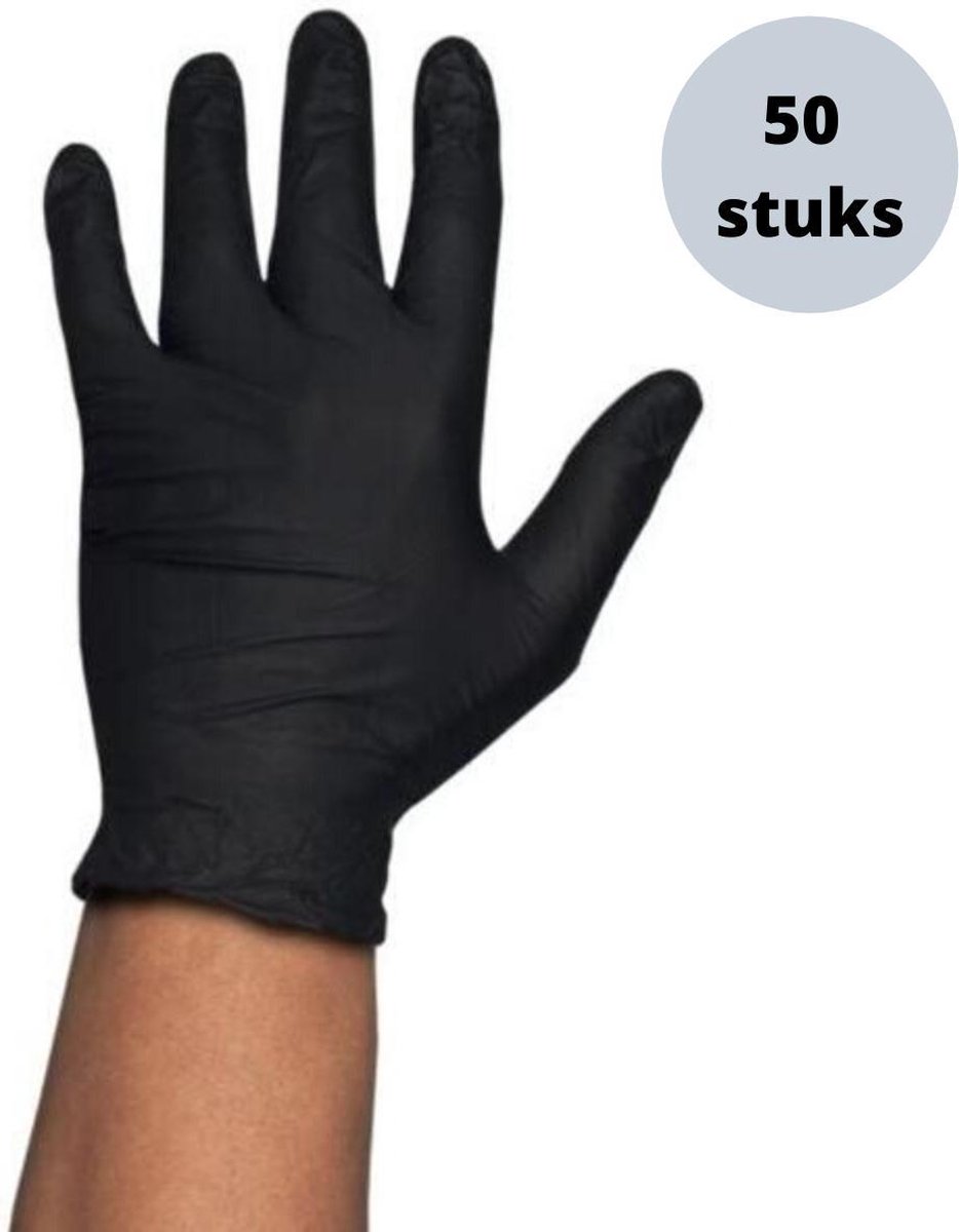 Meddica Disposables Latex Handschoenen - Gepoederd - Zwart - XL - 50 stuks  | bol.com