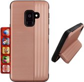 Card Stand Hoesje voor Samsung J6 2018 Rose Goud