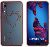 Backcover Clear Bumperlook voor Huawei P20 Pro Hart Rosé Goud