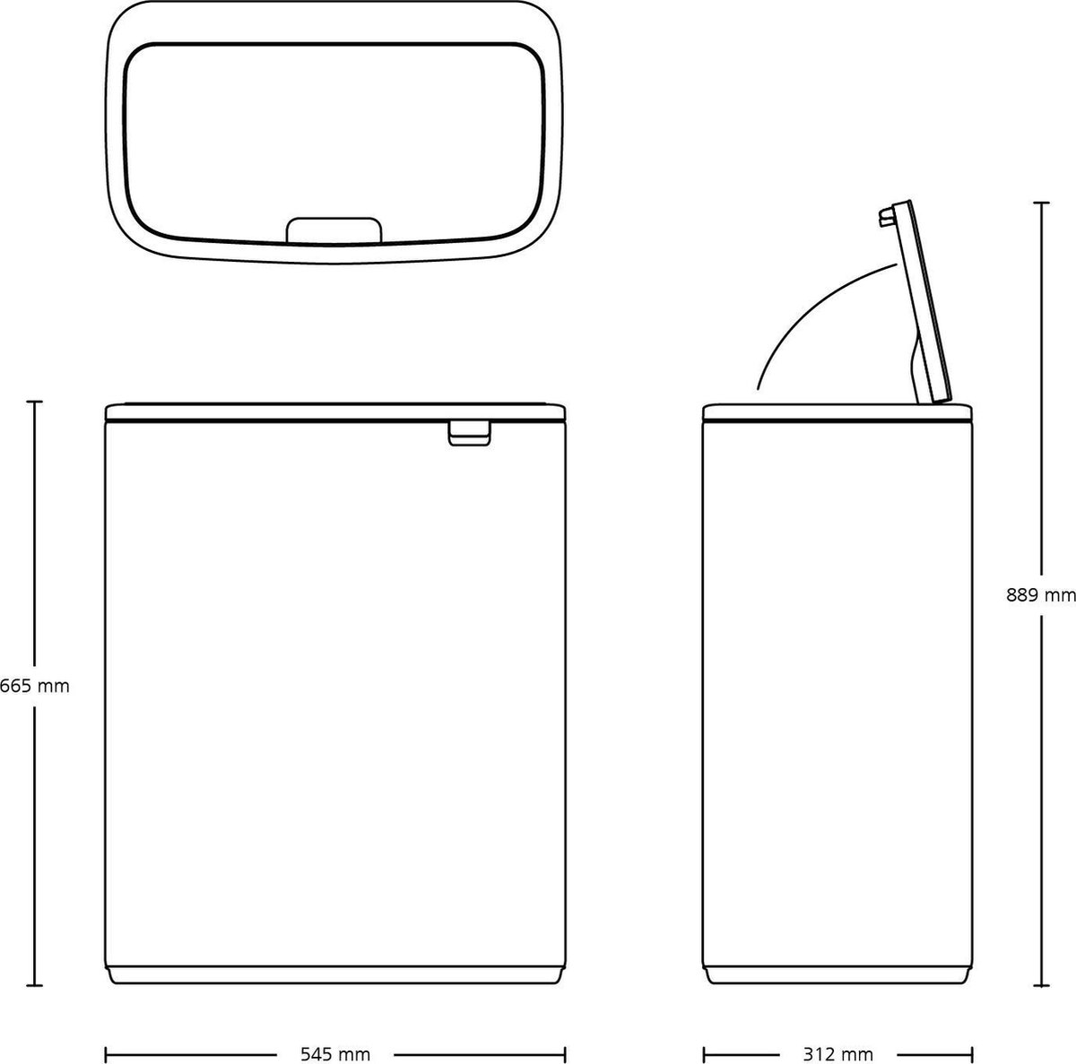 Brabantia Bo Touch Bin 60 Liter Groen