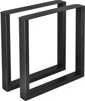 Tafelpoot - Meubelpoot - Set van 2 stuks - Staal - Zwart - Afmeting (LxBxH) 70 x 8 x 72 cm