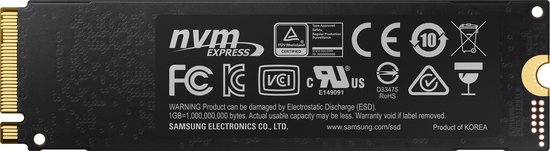 Samsung 970 EVO Plus - Interne SSD - PCIe 3.0 - NVMe M.2 - 1 TB - Samsung