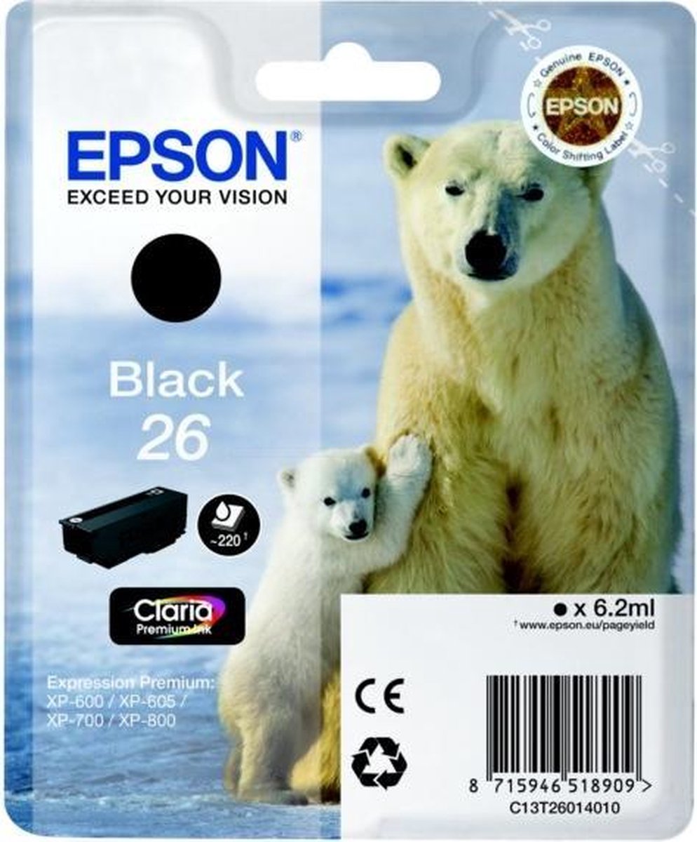 Epson - C13T26014020 - Inkt zwart