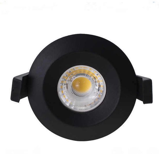 LED spot - Inbouwspot - zwart - Rond 6W - Warm Wit 3000K - Mat Zwart - Ø85mm | bol.com