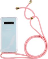 Feeling Peachy Telefoonhoesje met Koord Candy Pink - Telefoonhoesje met koord Samsung S9 - Telefoonkoord - Backcover met koord -  Hoesje met Koord - Ketting Koord Telefoon - Transp