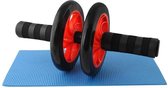 Fitalic Buikspierwiel met matje - Dubbele Buikspier Roller 31cm - Zwart