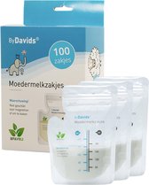 Moedermelk Bewaarzakjes met Schenktuit - 200 ml - Borstvoeding Zakjes 100 Stuks - Bpa Vrij - Plat Design