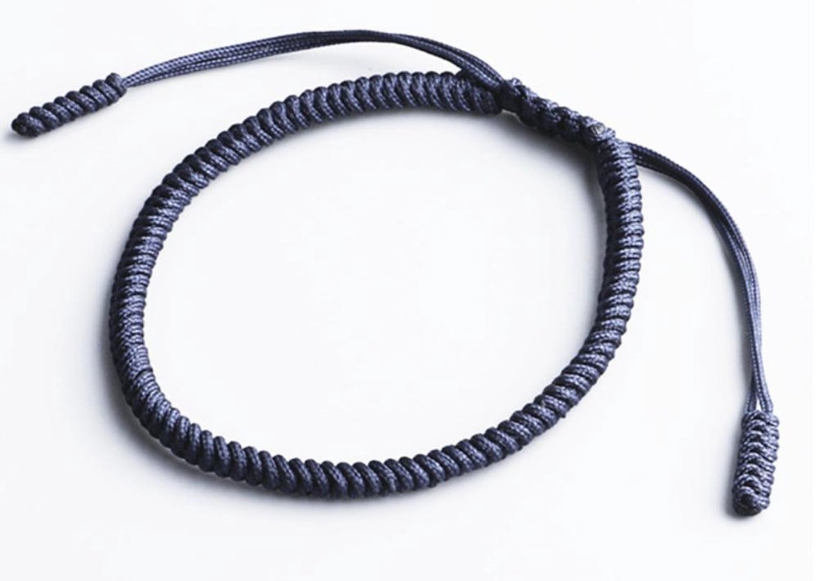 Premium handgeknoopte Tibetaanse armband - Donker Blauw