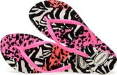 Havaianas Slim Animal  Slippers - Maat 39/40 - Vrouwen - roze/zwart/wit