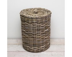 Migo Styling - Wasmand - Rond - Met binnenzak - Riet - Rotan - Dia46xH60