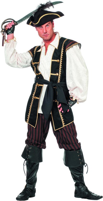 Wilbers & Wilbers - Piraat & Viking Kostuum - Koninklijke Piraat Bruin - Man - Bruin - Maat 58 - Carnavalskleding - Verkleedkleding
