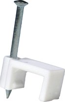Profile kabel clips (Nagelklem), wit met nagel 2 x 2,5 mm² 50 stuks