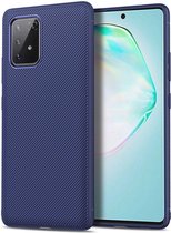 Samsung Galaxy S10 Lite Hoesje Twill Slim Textuur Blauwv