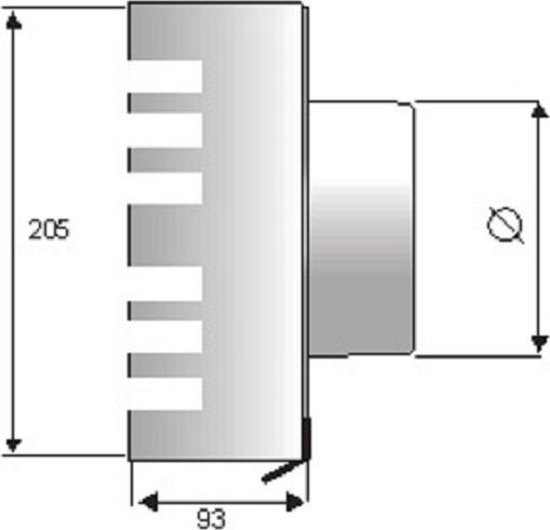 Grille de soufflage et d'extraction en saillie Ø 160 mm blanche (RAL9010) avec filet à mailles grossières