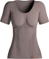 Knapman Onzichtbaar Compressie Shirt Roundneck (Ronde Hals) Vrouwen | Corrigerend Shirt | Khaki | Maat S