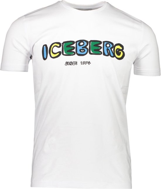 Iceberg T-shirt Wit Getailleerd - Maat - Heren - Lente/Zomer Collectie - Katoen;Elastaan |